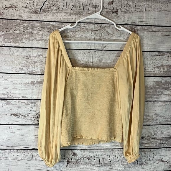 J. Crew Square Neckline Smocked Featherweight Satin Crop Top - Picture 8 of 13